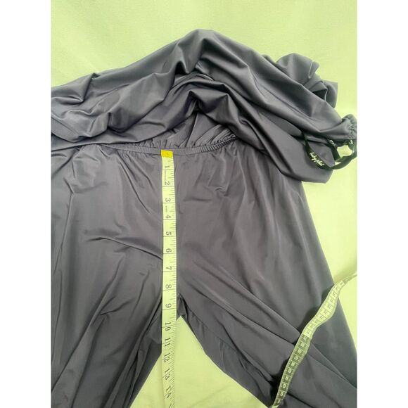 Baby Phat Y2K Drop Waist Purple Jumpsuit Size XL Wide Leg Draped Cowl Neck Long - Picture 10 of 12